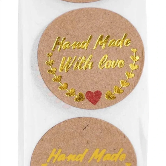 100 Handmaid With Love Sticker Labels - Picture 1 of 4